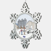 Rasenmähen Schneeflocken Zinn-Ornament (Rechts)