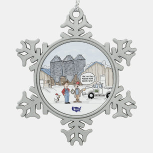 Rasenmähen Schneeflocken Zinn-Ornament