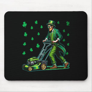 Rasenmähen St. Patrick's Day Irisches Kleeblatt Gl Mousepad
