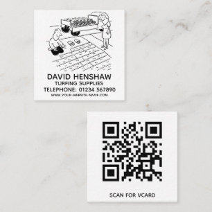 Rasenmähen und Verdrehen Quadratische Visitenkarte