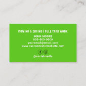 Rasenmähen Visitenkarte (Rückseite)