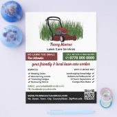 Rasenmäher auf dem Gras, Rasenpflege Flyer (Einzeln)