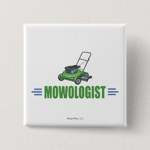 Rasenmäher auf Rasenflächen Landschaftsgärten Button