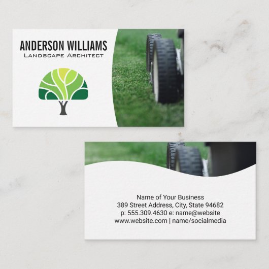 Rasenmäher | Baumlogo Visitenkarte (Vorne/Hinten)