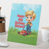 Rasenmäher Birthday Pedestzeichen Sockelschild (In Situ)