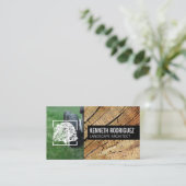 Rasenmäher | Chopped Wood | Baumlogo Visitenkarte (Stehend Vorderseite)