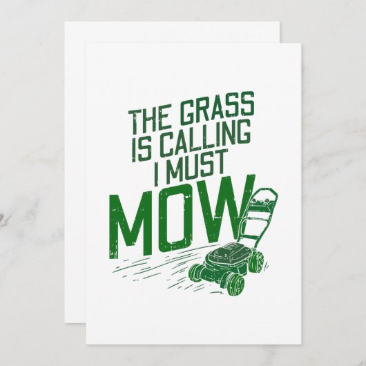 Rasenmäher Einladung (Vorne/Hinten)