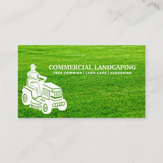 Rasenmäher fahren | Grass Business Card ausschneid Visitenkarte (Vorderseite)