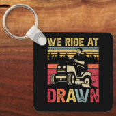 Rasenmäher fahren wir bei Morgendämmerung Lawnmo Schlüsselanhänger (Vorderseite)