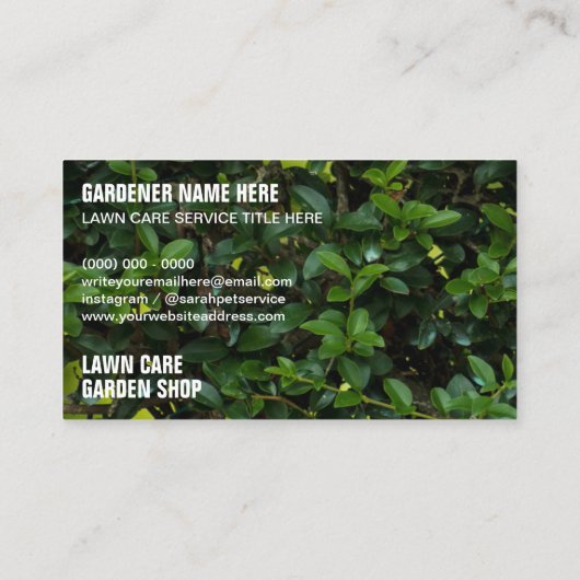 Rasenmäher für Gartengärten Visitenkarte (Rückseite)