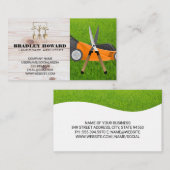 Rasenmäher | Gartenarbeit | Gras | Holz Visitenkarte (Vorne/Hinten)