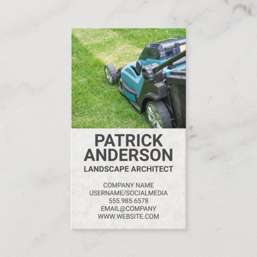 Rasenmäher | Gartengutschein Visitenkarte (Vorderseite)