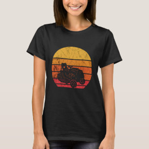 Rasenmäher Gärtner Retro Vintage Sonnenuntergang R T-Shirt