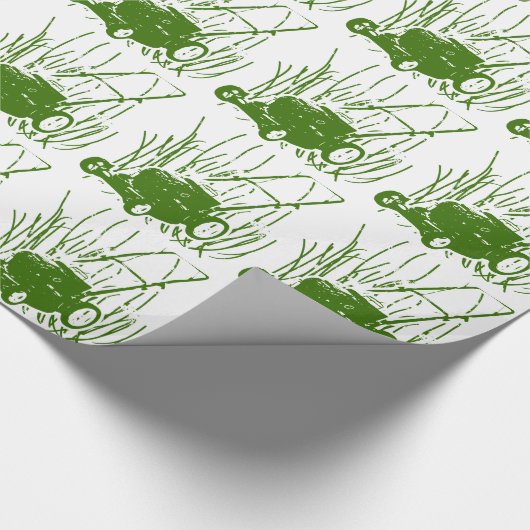 Rasenmäher Geschenkpapier (Ecke)