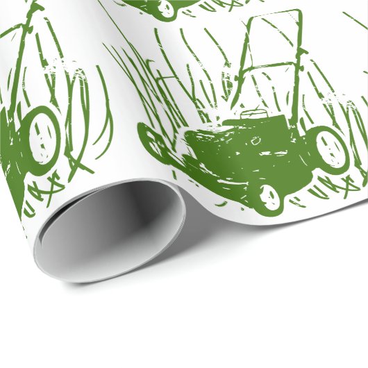 Rasenmäher Geschenkpapier (Rolleneckpunkt)