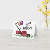 Rasenmäher glücklich Geburtstag (innen leer) Karte (Gelbe Blume)
