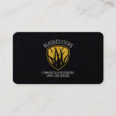 Rasenmäher Gold Grass Emblem Black Business Cards Visitenkarte (Vorderseite)