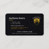 Rasenmäher Gold Grass Emblem Black Business Cards Visitenkarte (Rückseite)
