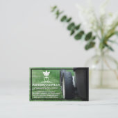 Rasenmäher | Gras | Gartenlogo Visitenkarte (Stehend Vorderseite)