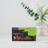 Rasenmäher Gras Landschaft Visitenkarte (Stehend Vorderseite)