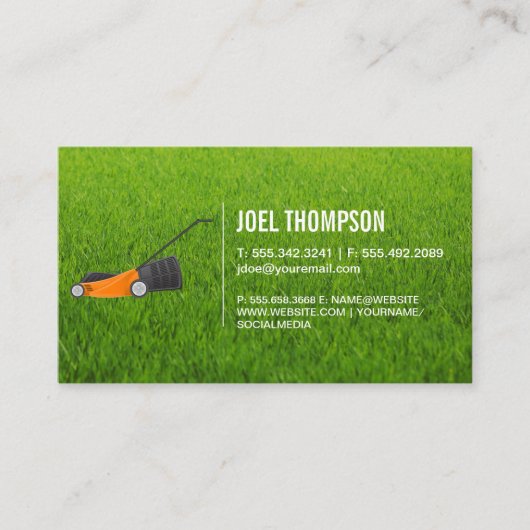 Rasenmäher | Gras Visitenkarte (Vorderseite)