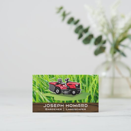 Rasenmäher | Gras Visitenkarte (Stehend Vorderseite)