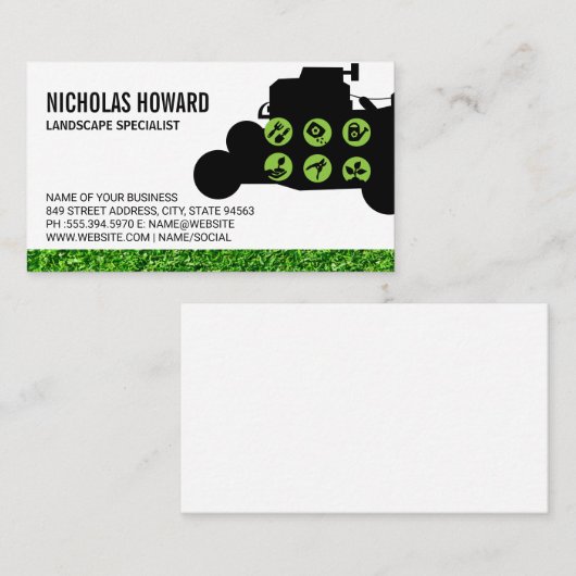 Rasenmäher Grass Garden Tools Visitenkarte (Vorne/Hinten)