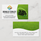 Rasenmäher | Grasschneiden | Horizontal Visitenkarte (Vorne/Hinten)