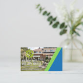 Rasenmäher | Grasschneiden | Landschaftsgoogloge Visitenkarte (Stehend Vorderseite)