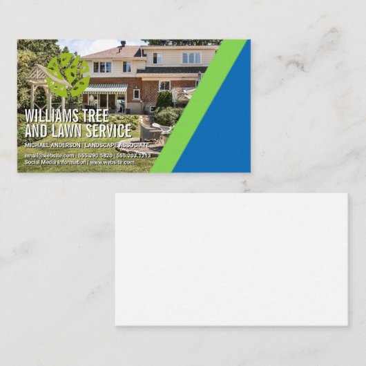 Rasenmäher | Grasschneiden | Landschaftsgoogloge Visitenkarte (Vorne/Hinten)