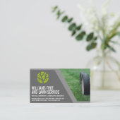 Rasenmäher | Grasschneiden | Landschaftslogo Visitenkarte (Stehend Vorderseite)