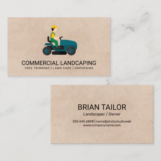 Rasenmäher | Grasschnitt Visitenkarte (Vorne/Hinten)