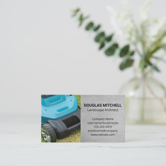 Rasenmäher | Grasschnitt Visitenkarte (Stehend Vorderseite)