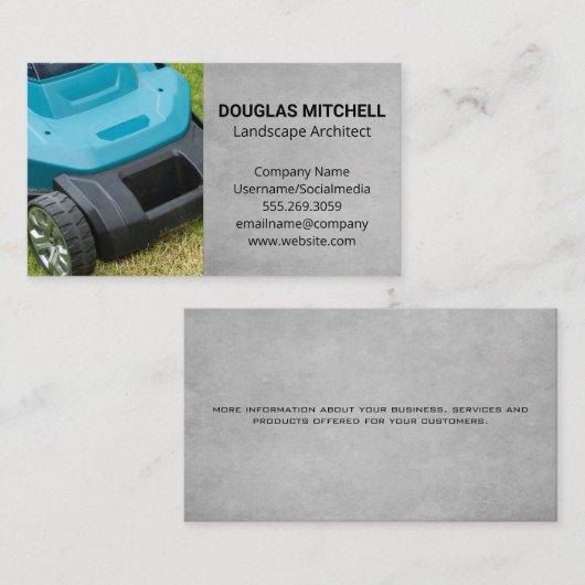 Rasenmäher | Grasschnitt Visitenkarte (Vorne/Hinten)