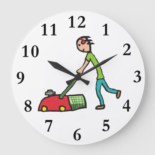 Rasenmäher Große Wanduhr (Vorderseite)