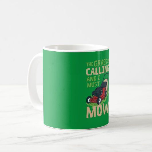 Rasenmäher Kaffeetasse (Vorderseite Links)