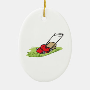 RASENMÄHER KERAMIKORNAMENT