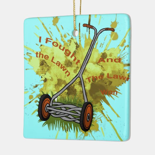 Rasenmäher Keramikornament (Links)