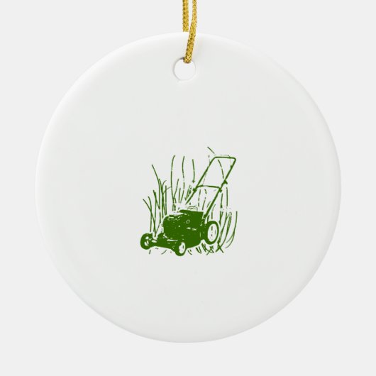 Rasenmäher Keramikornament (Vorne)