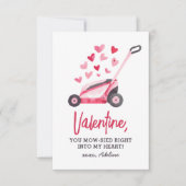 Rasenmäher Kinder Valentinstag Mitteilungskarte (Vorderseite)