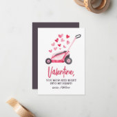 Rasenmäher Kinder Valentinstag Mitteilungskarte (Vorderseite/Rückseite Beispiel)