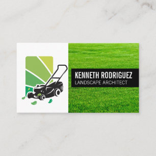 Rasenmäher Landschaftsbau Logo Gras Visitenkarte