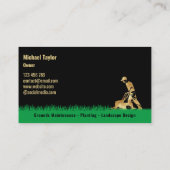 Rasenmäher Landschaftsgärten Visitenkarte (Rückseite)