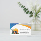 Rasenmäher | Landschaftsgärtnerei Visitenkarte (Stehend Vorderseite)