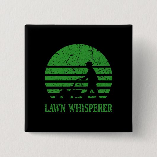 Rasenmäher Lawn Whisperer Gardener Geschenk Button (Vorderseite)