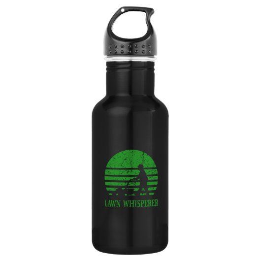 Rasenmäher Lawn Whisperer Gardener Geschenk Edelstahlflasche (Vorderseite)