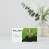 Rasenmäher | Logo für Gartenwerkzeuge Visitenkarte (Stehend Vorderseite)