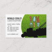 Rasenmäher | Logo für Gartenwerkzeuge Visitenkarte (Vorderseite)