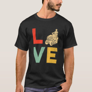 Rasenmäher Mähen Liebe Gartenarbeit Vintage Rasent T-Shirt