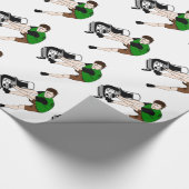 Rasenmäher Mann Cartoon Funny Art Geschenkpapier (Ecke)